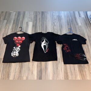 Graphic horror shirt set of 3